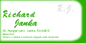 richard janka business card